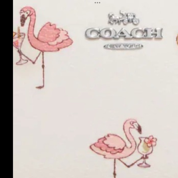 NWT Coach Long Zip Around Wallet With Flamingo Print - Picture 3 of 3